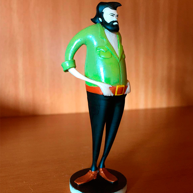 Action Figure di tributo a Bud Spencer stampato in 3D e dipinto a mano